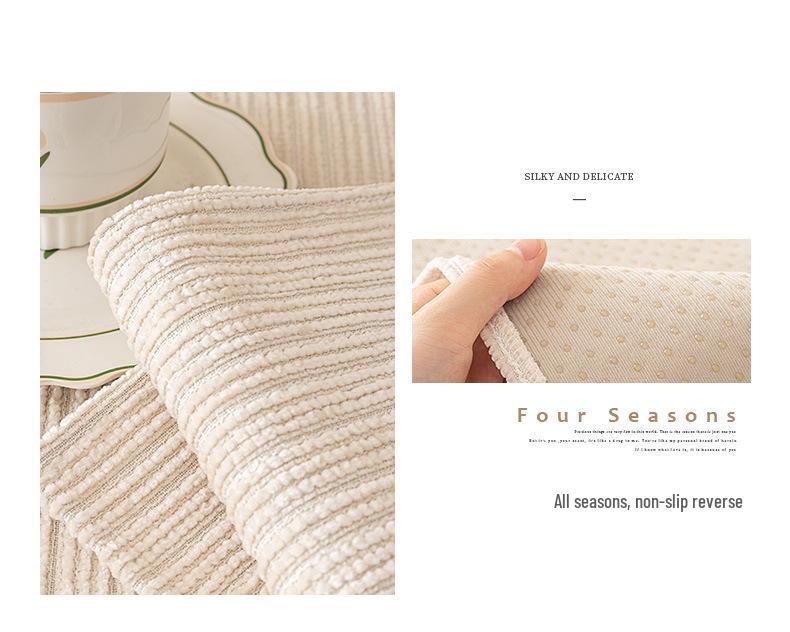 Chenille Universal Non-Slip Sofa Cushion Cover - Solid Color, Modern Design for All Seasons