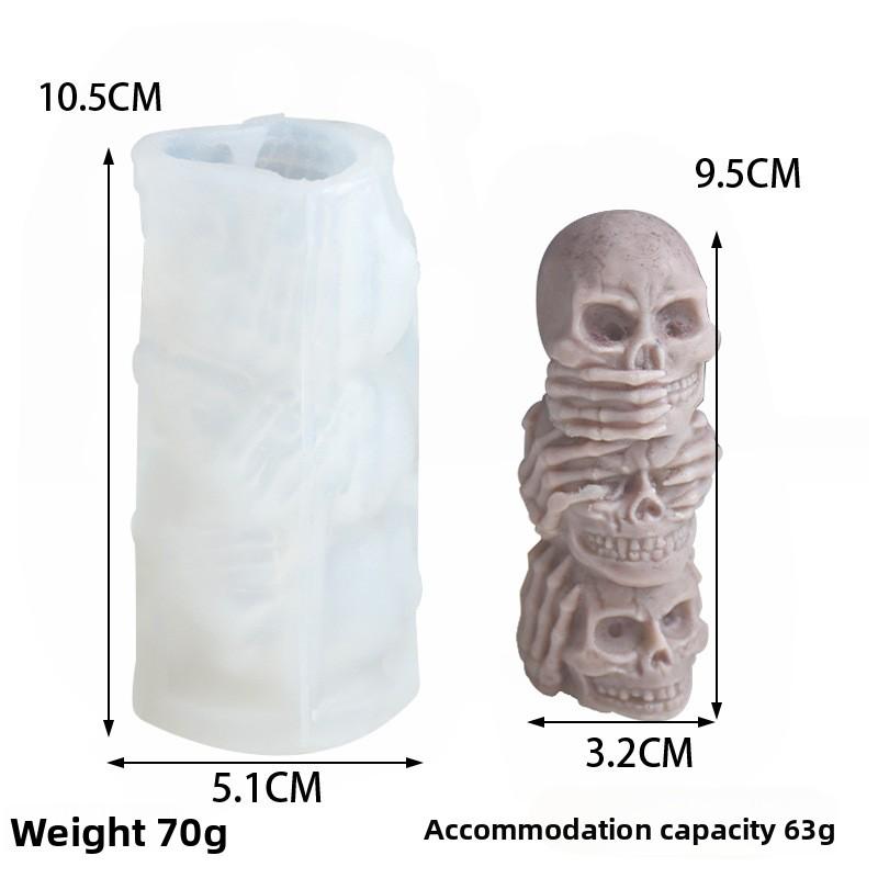 1-5PCS Halloween DIY Candle Mold 3 Pack - Silicone Pumpkin Skull Grimace Mold for Aromatherapy Wax Spooky Home Party Decoration