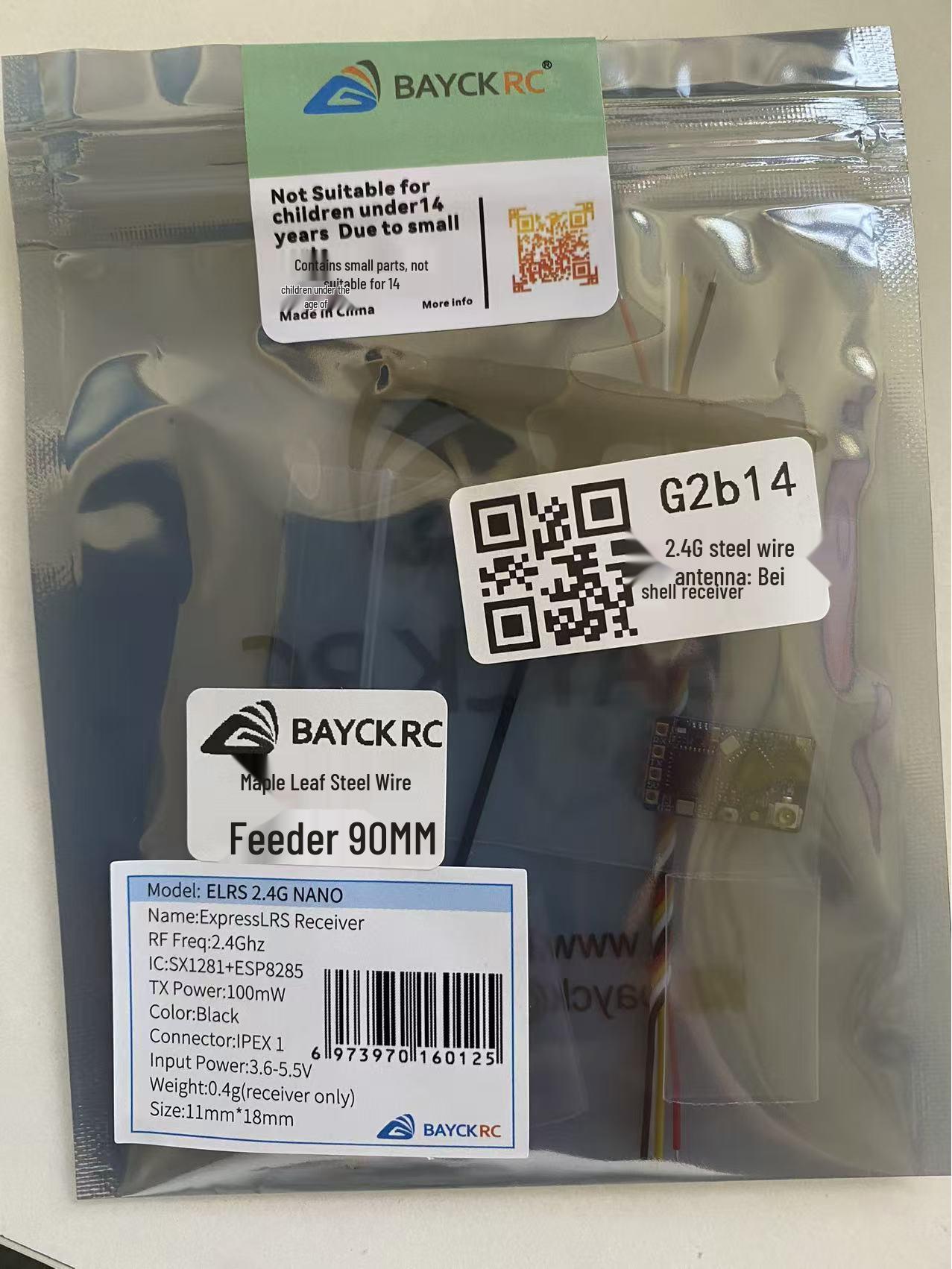 

BAYCK Shell ELRS Receiver 2.4G/915M ExpressLRS, High Refresh Rate, Compact Size.