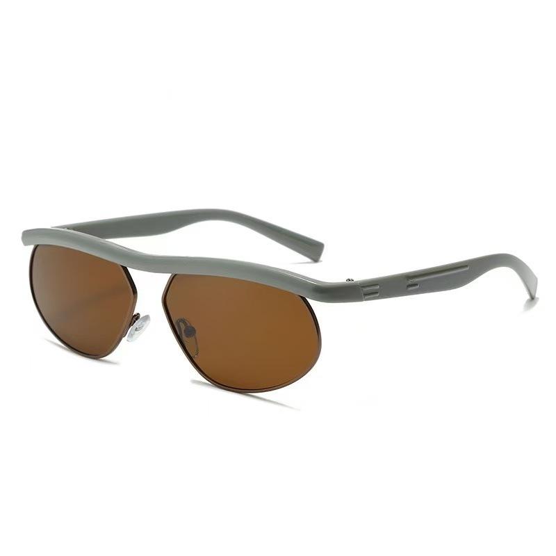 Futuristic Tech-Inspired UV400 Sunglasses Distinctive Half-Frame Design-Trendy Punk-Style Riding Goggles Ultra-Cool Streetwear