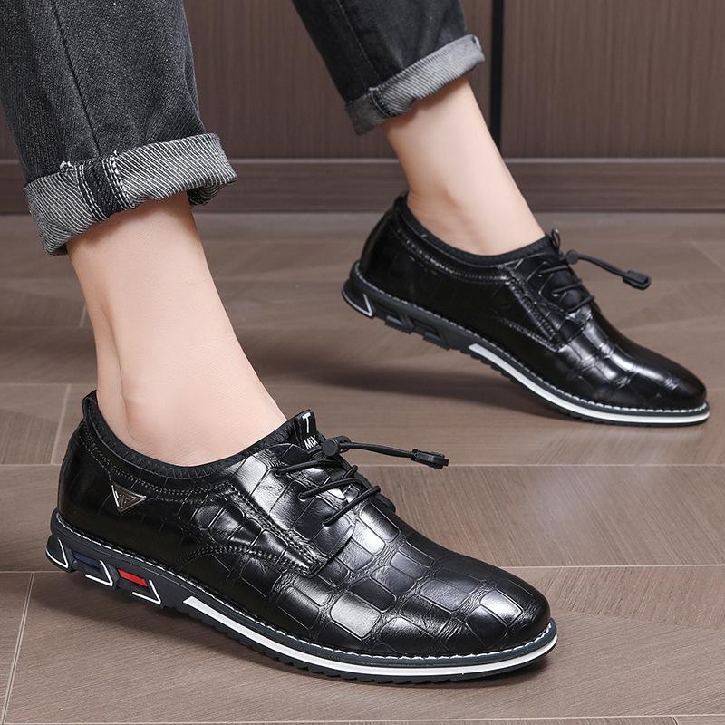 

Amazon hot-selling men s shoes casual shoes custom business leather shoes one-pedal loafers dress leather shoes men 38 чёрный