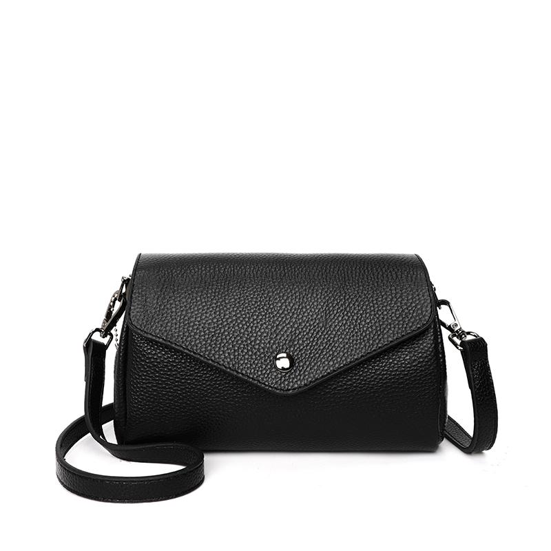 Сплошная цветная сумка для женщин 2022, повседневная сумка для покупок в стиле ретро из воловьей кожи, модные изысканные женские сумки чёрный