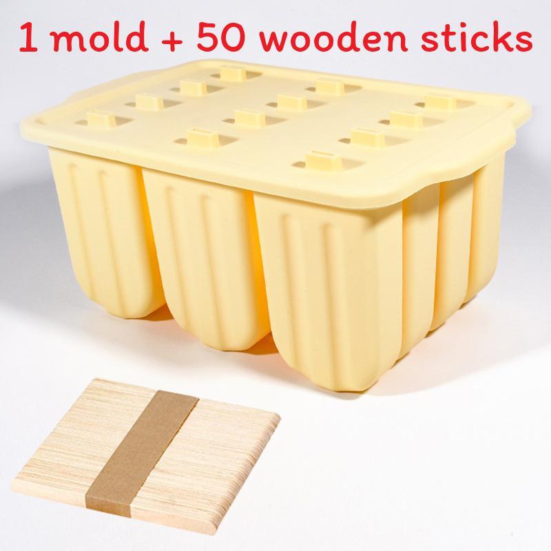 Silicone Ice Cream Molds 12cavity With Lids For Homemade Frozen Treats