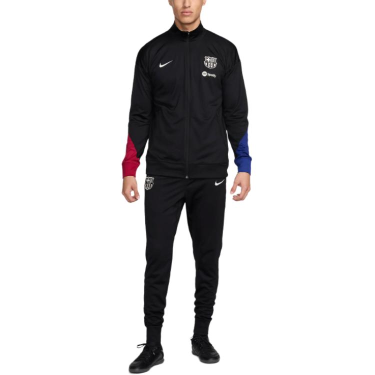 Nike Dri Fit F.C. Barcelona Strike Soccer Jersey Set Men s Black FN9452-011 XL