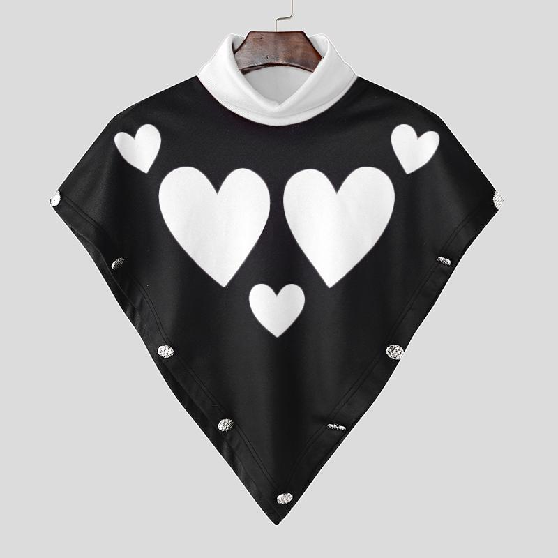 

INCERUN Мужские весенние водолазки с принтом, плащи нестандартного покроя, накидки 3XL белый