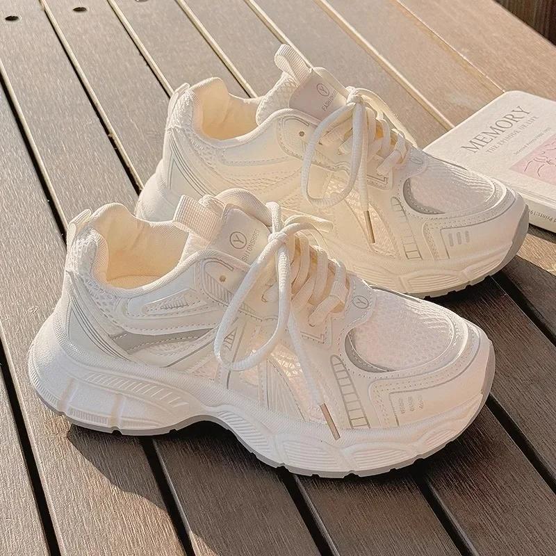 Fashion Platform Women's Sports Shoes 2025 Hot Sale Ladies Shoes Lace-up Woman Sneakers Fashion Mesh Outdoor Breathable Casual Sneaker