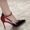 Rote High Heels für Damen 2025 Neuer Stil Frühling und Sommer Keine müden Füße, Sexy Einzelne Schuhe, Zehenkappen, Sandalen Brautschuhe