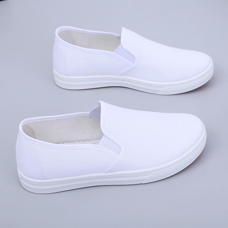 Women's Slip-On Casual Canvas Shoes - Breathable, Non-Slip, Flat Bottom, Ideal for Female Students
