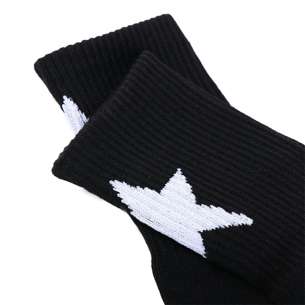 Sweat Absorption Couple's Version Korean Style Outfits Tide Mid-Calf Socks Five-Pointed Star Socks