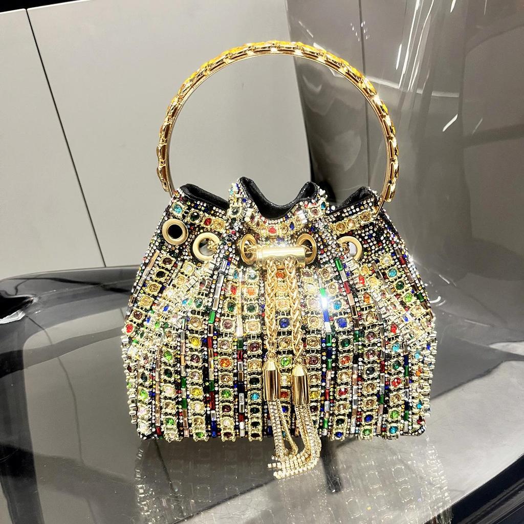 Women's Crystal Rhinestone Evening Handbag: Fashionable Diamond-Studded Chain Shoulder Crossbody Bag