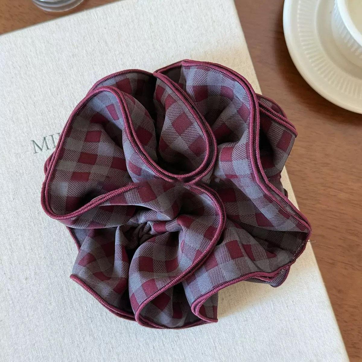 

Simple and fashionable fabric mesh double-layer hair loop autumn and winter retro casual fashion hair rope temperament artistic hair accessories