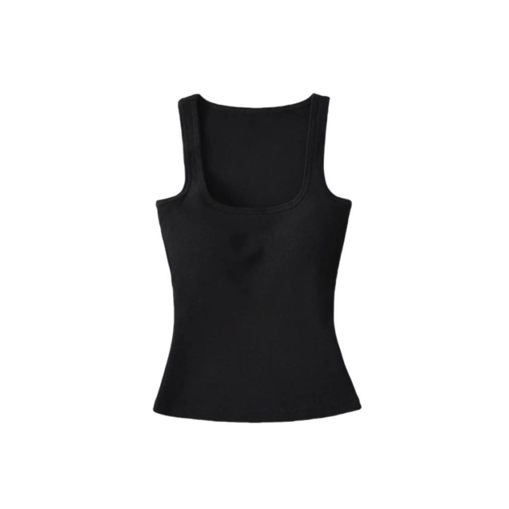 Women's Square Neck Sleeveless Tank Top Slim Fit Solid Color Basic Casual Camisole
