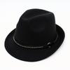 Black Churchill Jazz Hat Men'S Magic Hat Performance Stage Felt Hat Vintage Top Hat Jackson Trilby Hat