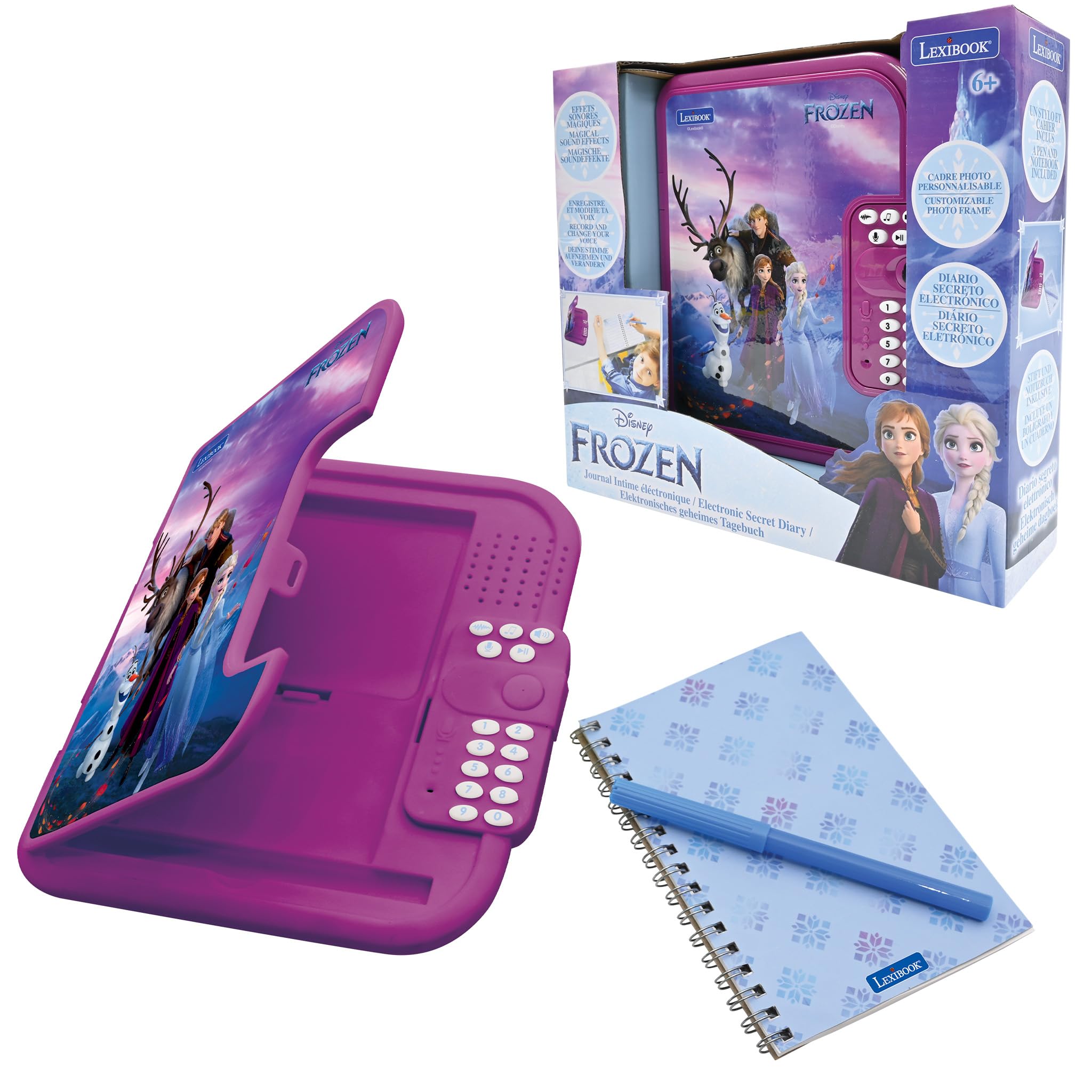 

Lexibook Digital Lockable Diary Case with Voice Frozen Authentic Recorder, Design, SD50FZ,