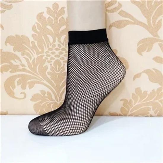 Elegant Women Lovely Girls Summer Fashion Sexy Lady Soft Black Lace Ruffle Fishnet Mesh Short Ankle Socks Ultrathin