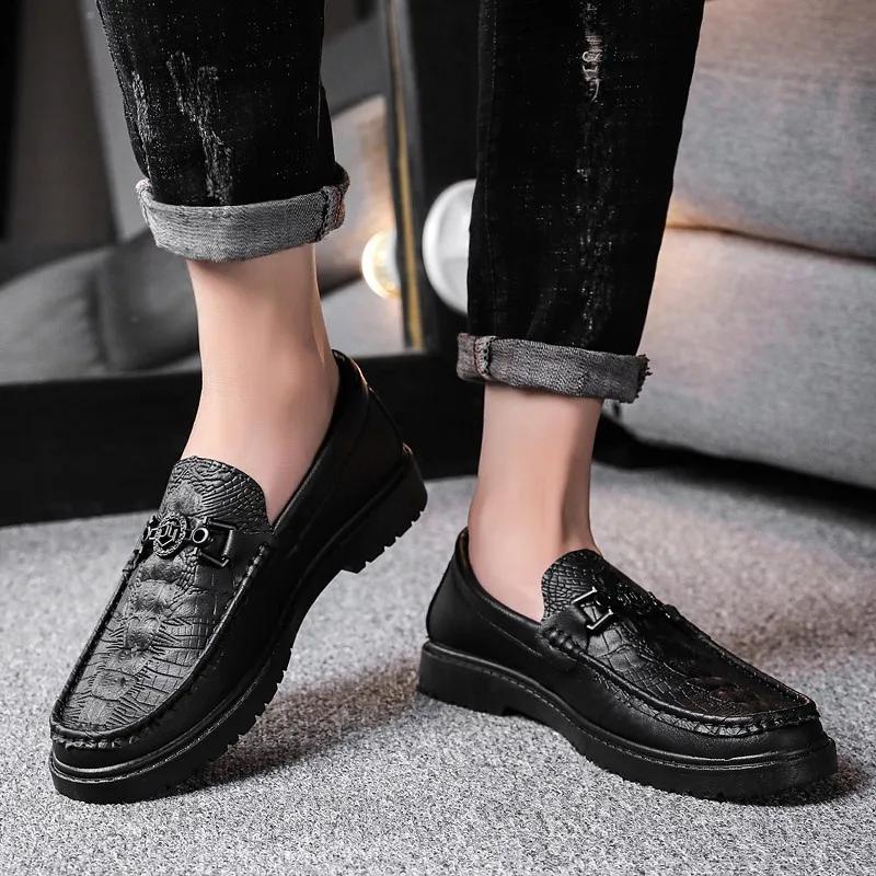 Fashion Fashion Men's Casual Loafers Comfortable Wear-resistant Men's Formal Shoes 2024 New High-grade PU Leather Soft Male Casual Shoes