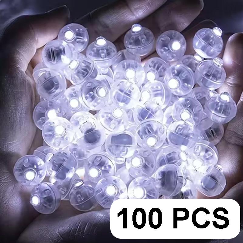 50/100 Pezzi Luci LED per Palloncini Mini Palloncini Sfera Rotonda Luce Notturna Lampada LED Flash per Lanterne di Carta Decorazioni per Feste di Matrimonio