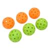 6pcs Outdoor Pickleball Balls Sports Training Pickleballs 40 Holes Pickleball Ball Set for Outdoor Courts Orange Green