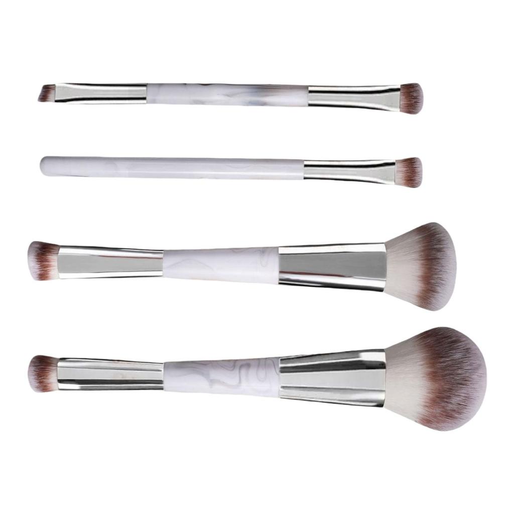 Makeup Brush Set Makeup Brushes for Liquid Eyeshadow and Bronzer (4 Pieces) Double-sided Concealer, Blush, Contouring, Powder.