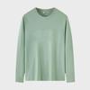 Men's Loose-Fit Solid Color Milk Silk Long-Sleeve T-Shirt, Autumn/Winter Thin Round Neck, 180g, Large Size.