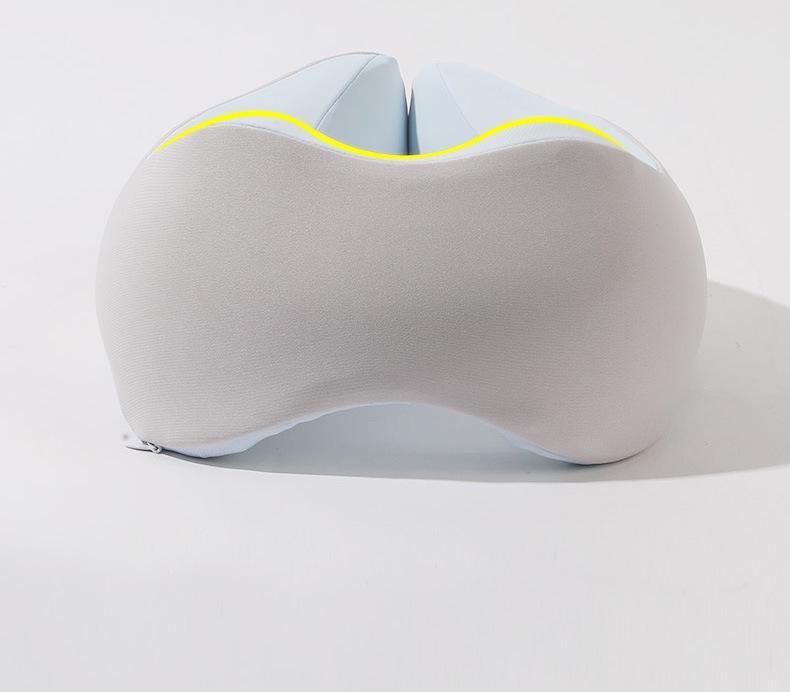 U-Shaped Memory Foam Travel Neck Pillow - Foldable Support for Airplane, Office Nap, with Customizable Logo Option