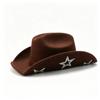 Cappello da Cowboy Occidentale Cappello a Stella Pentagramma con Diamanti Cappello a Cilindro Moda Festa Uomo e Donna Protezione Solare Solare da Esterno