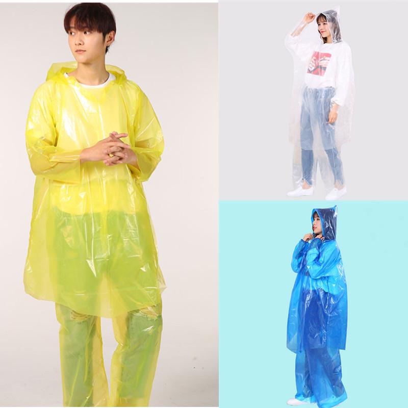 5Pcs Unisex Disposable Poncho Rain Cloth Outdoor Hiking Rainwear Rain Gear New