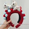 Red Zodiac Horse Headband - Cute Cartoon Accessory for Women and Children (Autumn/Winter Collection)