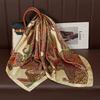 90cm Silk Satin Square Scarf Women Print Shawl Wrap Hijab Warm Bandana Hair Band Foulard Headkerchief Beach Stoes Echarpe