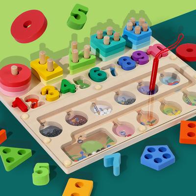 Menge neuer Produkte Farbklassifizierung Lehrmittel, Drei-in-Eins-Säulenset Digitales magnetisches Kugelmaze-Lernspielzeug