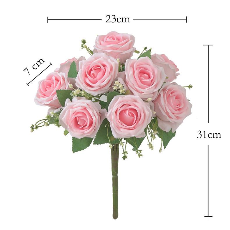 Rose Flower Bouquet Artificial Silk Wedding Decor Gift For Bridesmaids