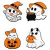Festive Halloween White Specters Pumpkin Alloy Brooch Costume Jewelry For Parties And Celebrations