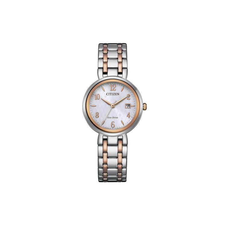 Citizen Eco-Drive Series 50M Waterproof Solar Quartz Movement Stainless Steel Watch Women watches White EW2696-84A White Dial