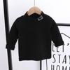 Kids' Velvet High Collar Long Sleeve Top for Autumn/Winter