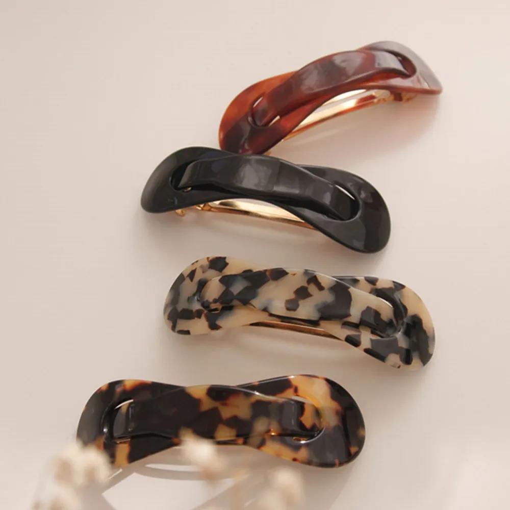 bydaisy Ribbon Knot Automatic Hair Pin Bh0554 leopard print