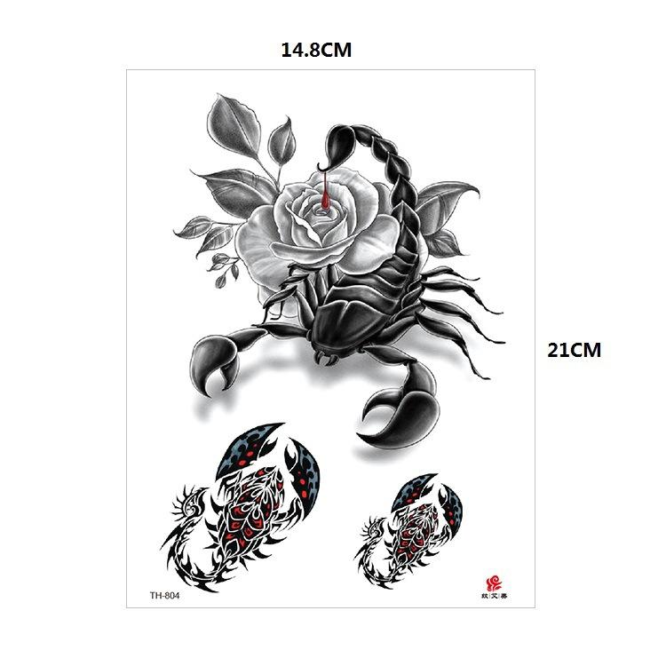 Vzor zvířete tygr vlk květina paže polovina paže vodní transfer vodotětná tetovací samolepka simulační tetování