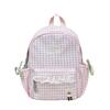 Schoolbag high-value plaid schoolbag women's new lace girl heart backpack Japanese sweet student travel backpack