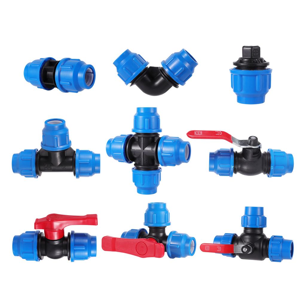 20/25/32/40/50mm PVC PE Tube Tap Water Splitter Plastic Quick Valve Connector Garden Agriculture Irrigation Water Pipe Fittings