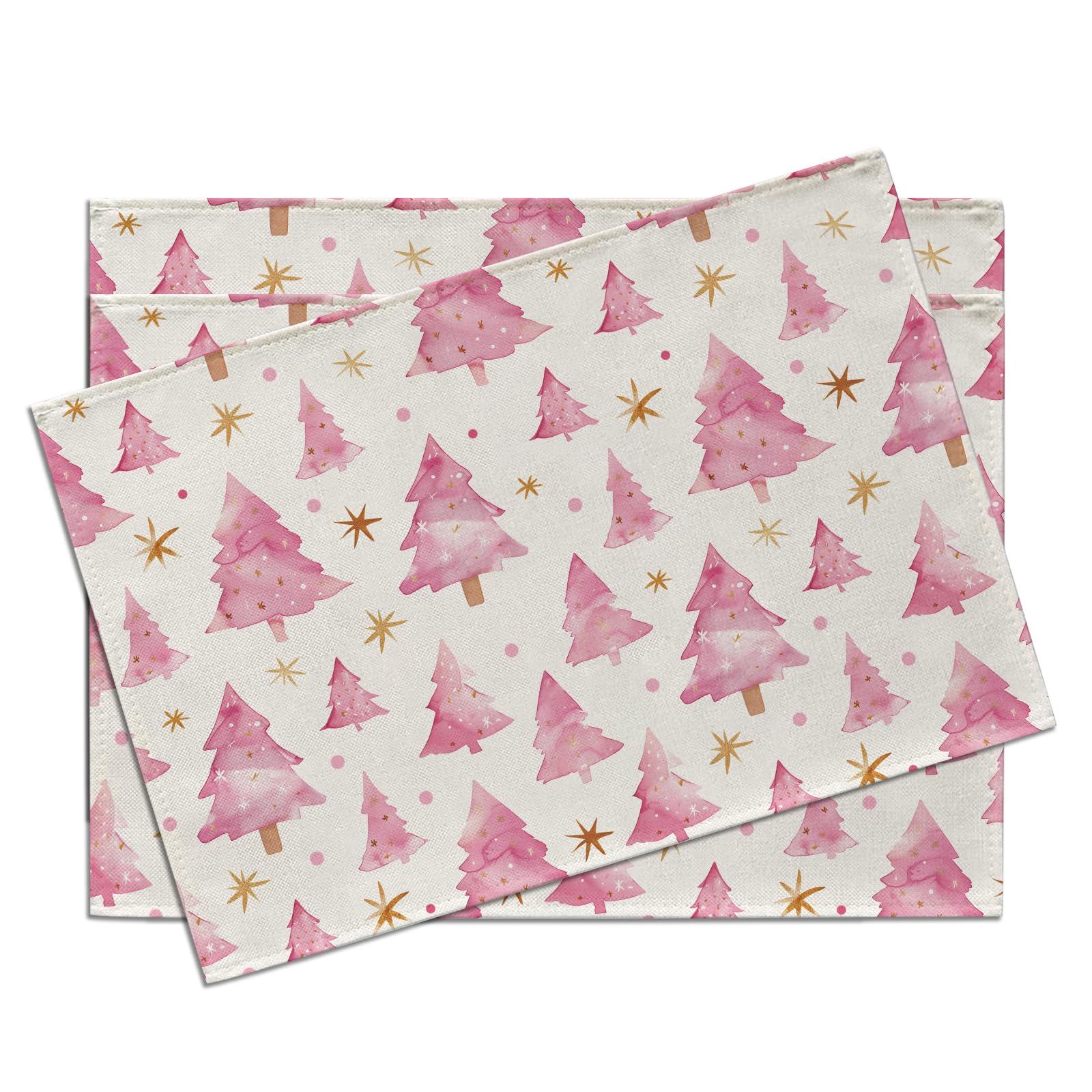 

Christmas Ball Poinsettia Placemats Set of 4, Xmas Pine Branches Holly Berries Dining Place Mats Table Decor 4Pcs-12 X18