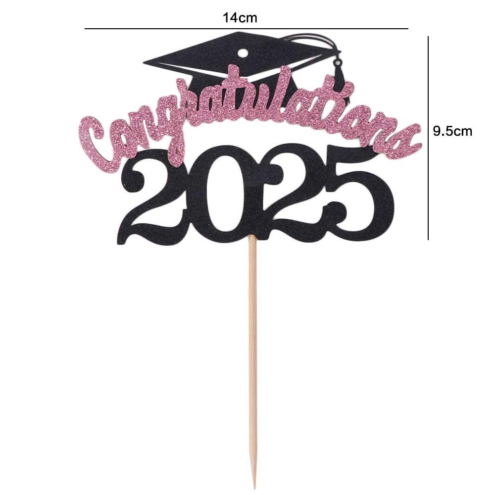 5pcs Handmade 2025 Graduation Cake Topper Set Graduation Cupcake Toppers  Party Cake Decorations