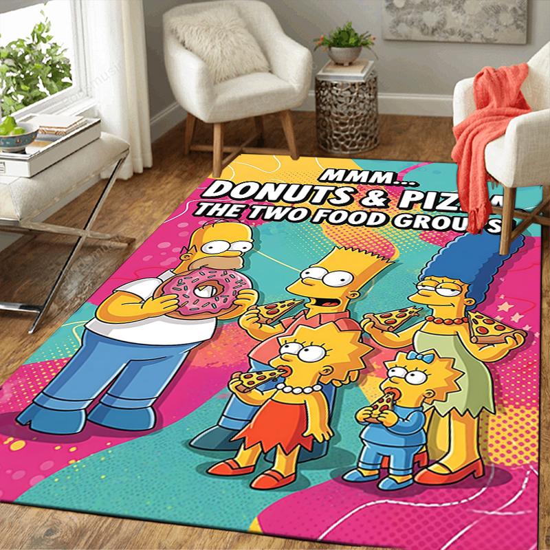 1Pc Simpsons Food Humor Rug Office Carpet Indoor Outdoor Doormat Nonslip Soft Living Room Christmas Halloween Gift D922922