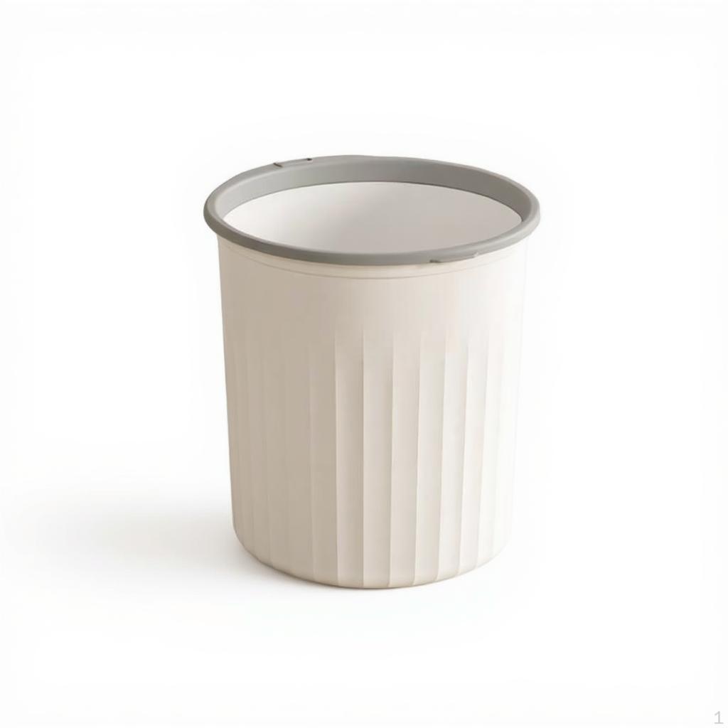 Large Trash Can, Waste Bin, SpaceSaving, Kitchen, Bathroom, Bedroom M Pearl White 1P