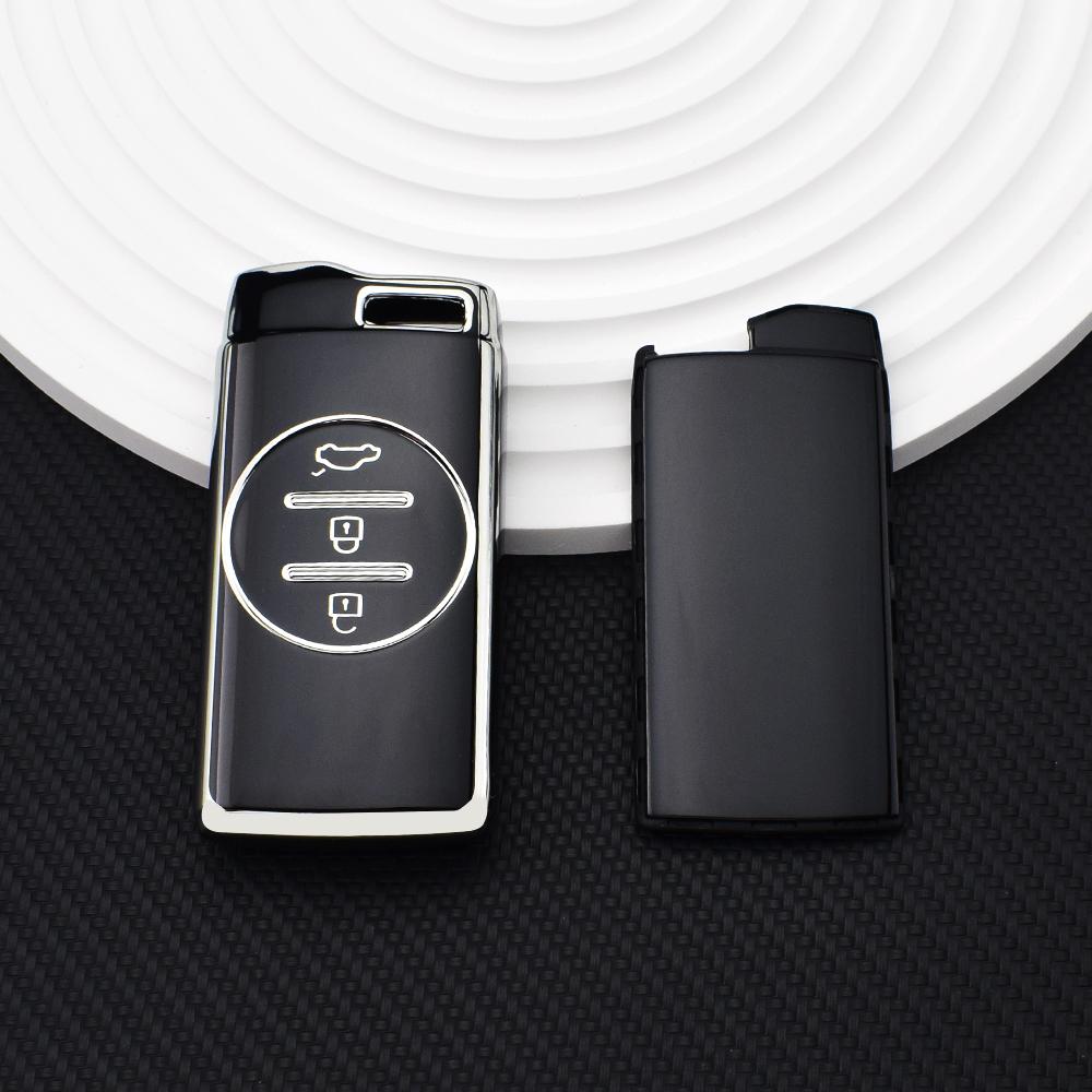 Silver Edge Shell Fob For Chery Tiggo 4 5X 7 Pro 8 Exeed Txl Tx Lx TPU Car Key Remote Case Cover Auto Accessories