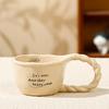 Light Luxury Knot Coffee Cup Literary Design Sense Breakfast Cup Mug Afternoon Tea Cup Ceramic Cup