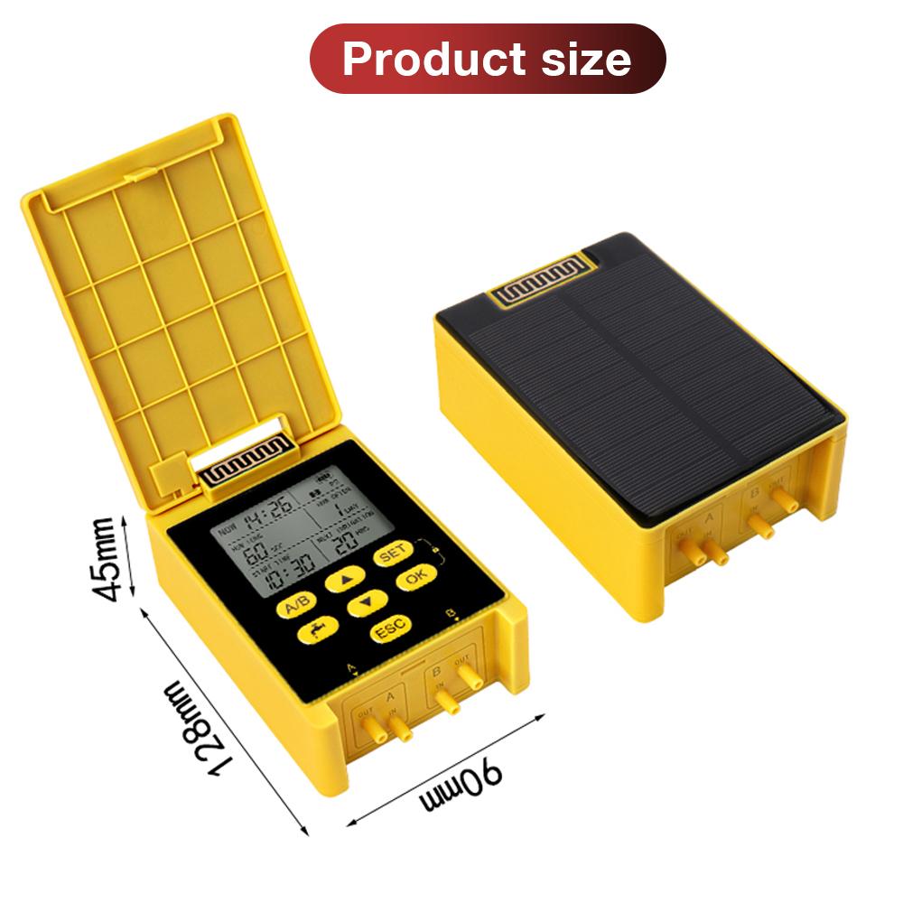 Doppelpumpen-Zeitschaltuhr Bewässerungssystem Regensensor Digitales Automatisches Bewässerungsset Für Garten Solarenergie Tropfbewässerung