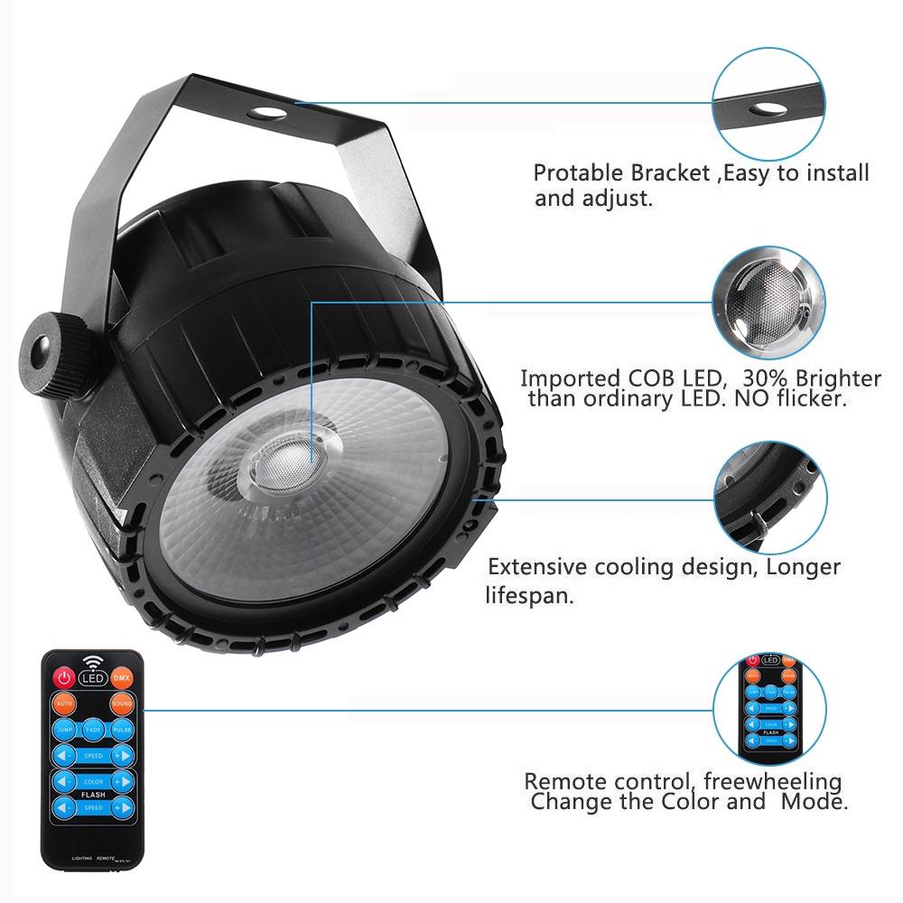 30W LED Stage Light Remote Control RGB + UV Self-propelled/Voice Control/DMX512 For DJ Bar Party Bar