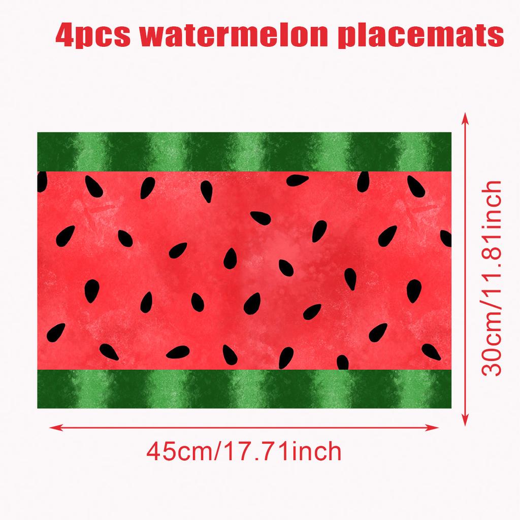 4Pcs Fruit Placemat Summer Fruit Theme Happy One Birthday Party Decorations Kid Adult Baby Shower Supplies Wedding Party Favors