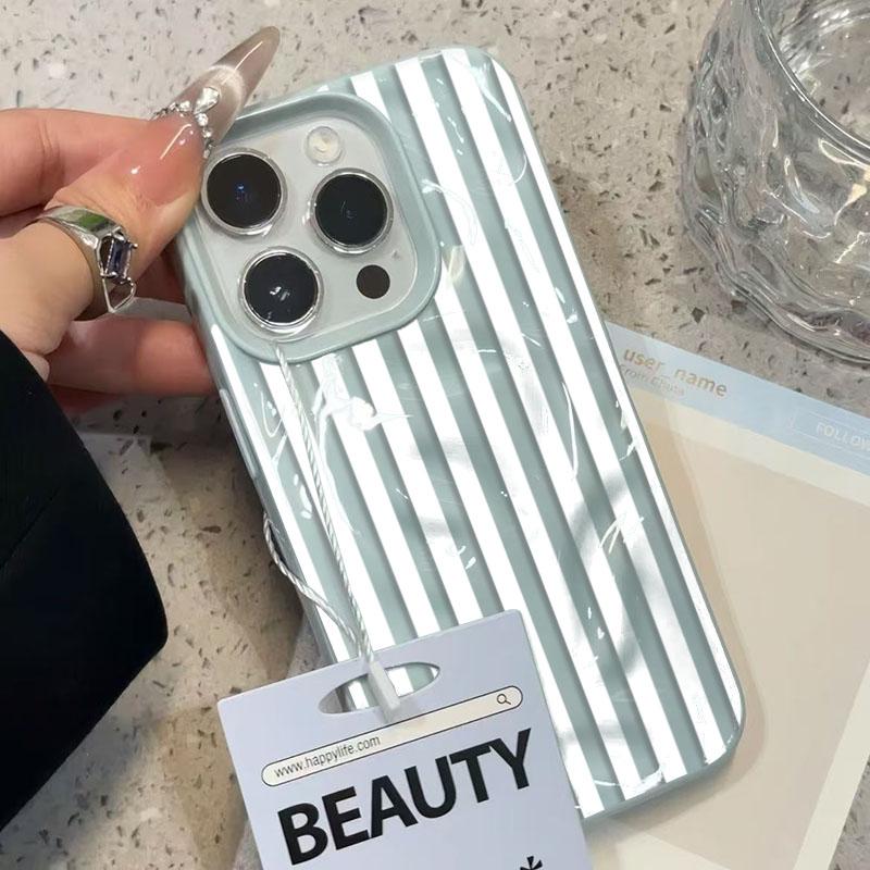 Pouzdro pro iPhone 16 15 14 13 12 11 17 Pro Max Bílé Pruhované Modré Skládané Texturované Pouzdro na Telefon Kryt na Telefon pro iPhone 16 Plus Funda