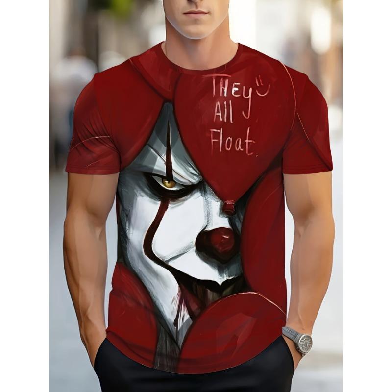 Klassisches T-Shirt für Herren mit kreativem Kurzarm-Rundhalsausschnitt und Buchstaben-Grafikdruck, Sommerhemd