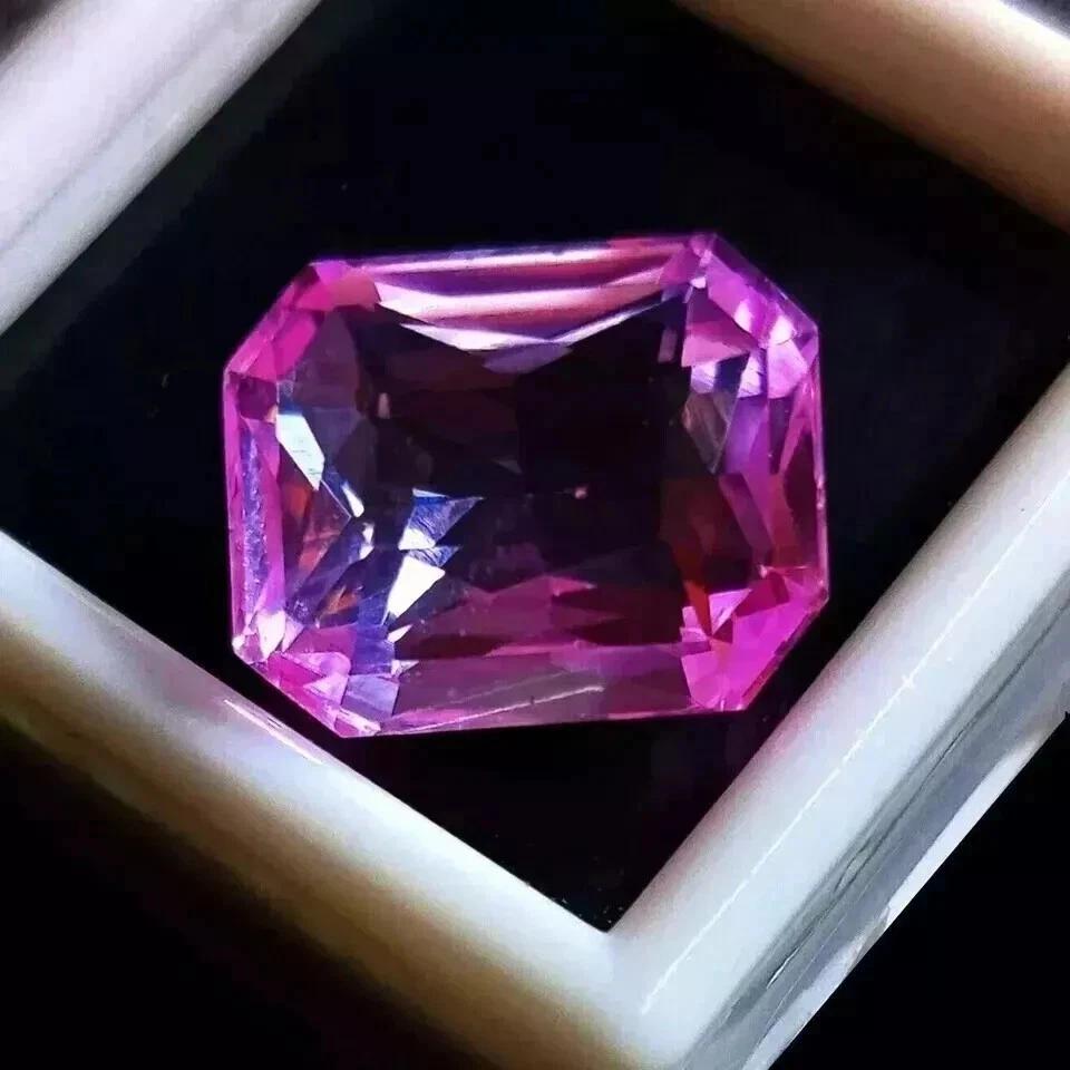 Pink Sapphire Natural 10+ Ct Radiant Cut AAA Certified Loose Gemstone